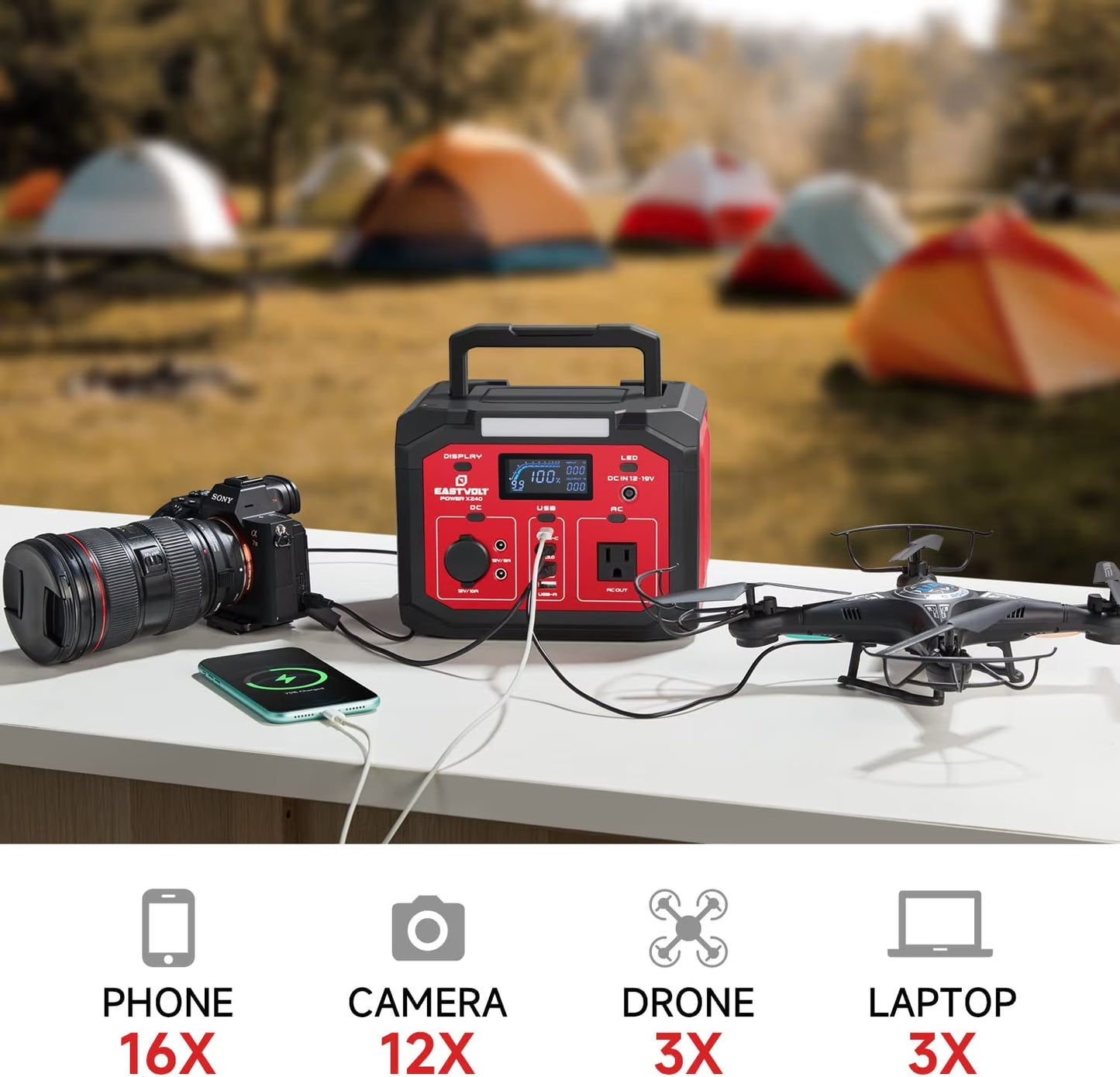 portable power station 240w 201.6wh56000mah lithium-ion battery