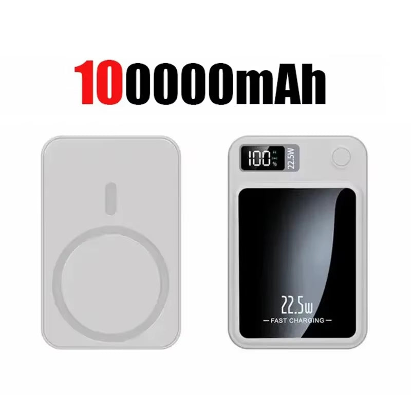 100000mah magnetic power bank wireless fast charger for magsafe mini portable power bank for iphone huawei samsung android