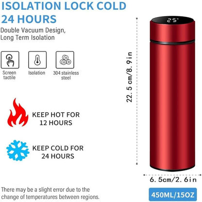 500Ml Smart Water Bottle Stainless Steel Thermos Temperature Display Leakproof Vacuum Flasks Coffee Cup Milk Mug Valentines Day