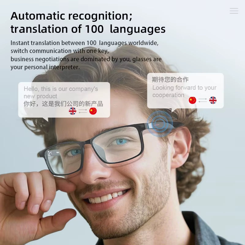2026 Modular AI Smart Glasses Detachable Frame AI Translation Voice Assistant Audio Eyewear Smart Sunglasses for Men Women Bulk