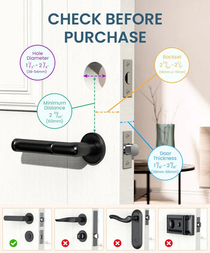 Fingerprint Smart Door Lock with Electronic Keypad - Biometric Smart Digital Door Lock with Code -Auto Lock