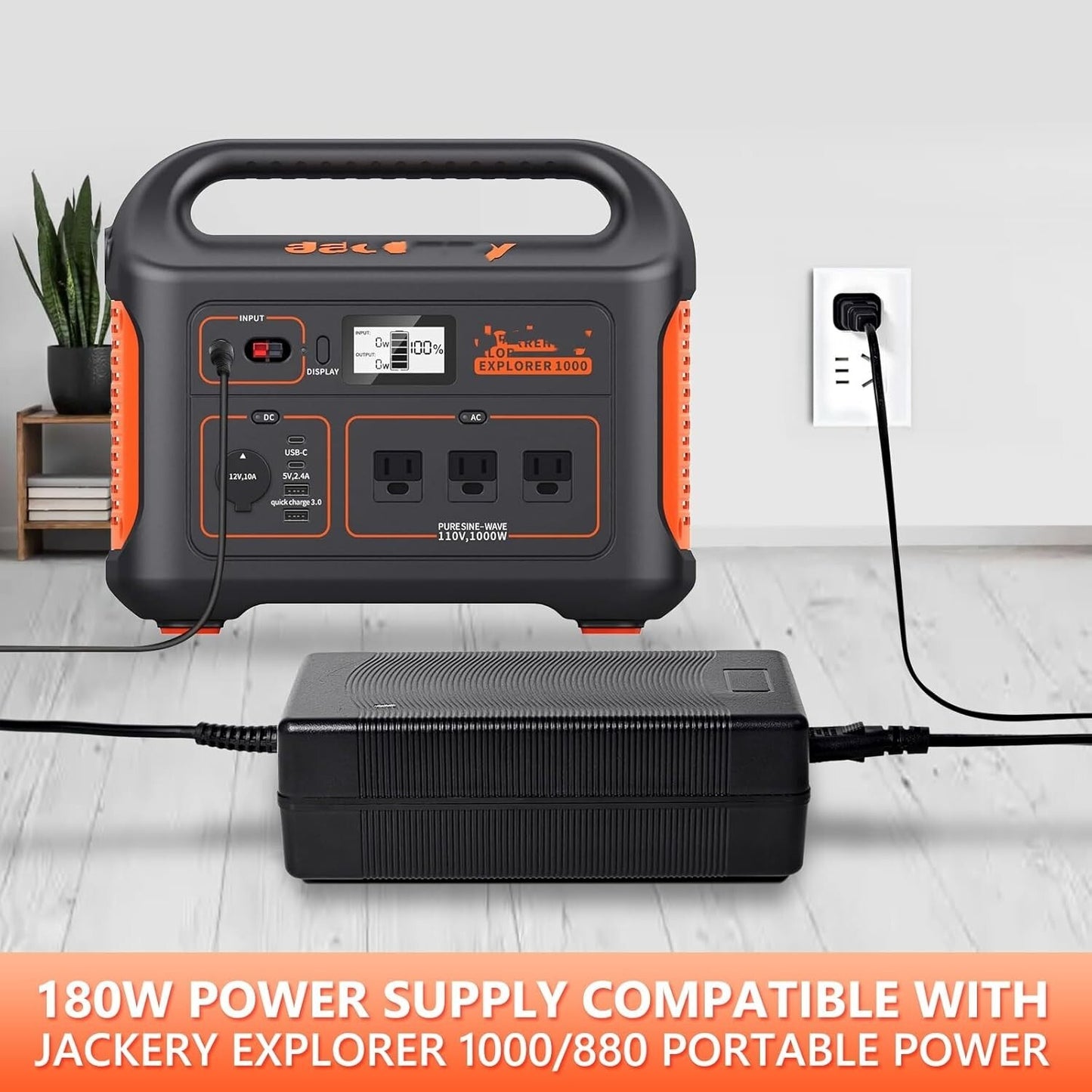 24v180w power supply cord charger for jackery 1000 880 power supply cables