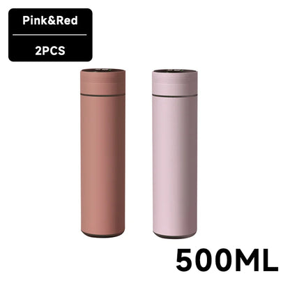 500Ml Smart Water Bottle Stainless Steel Thermos Temperature Display Leakproof Vacuum Flasks Coffee Cup Milk Mug Valentines Day