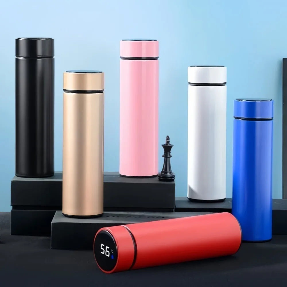 500ml 304 stainless steel insulated cup material intelligent temperature measurement digital display for office car travel use