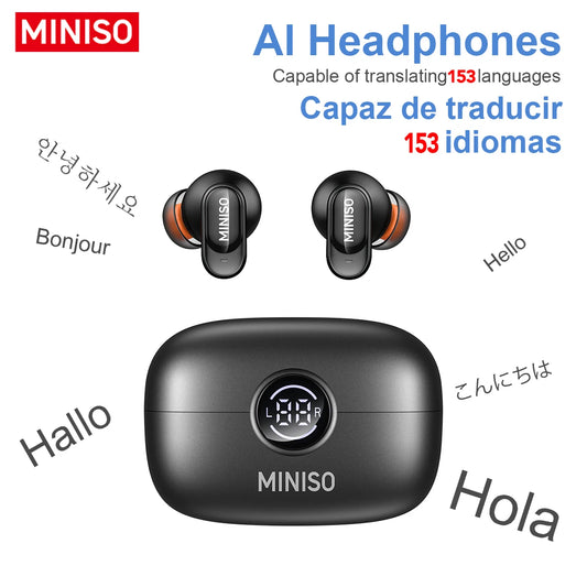 MS105 Wireless Bluetooth Headphones AI Translator Earbuds Nosie Reduction Mic TWS In-Ear Earbuds Soft