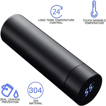 500Ml Smart Water Bottle Stainless Steel Thermos Temperature Display Leakproof Vacuum Flasks Coffee Cup Milk Mug Valentines Day