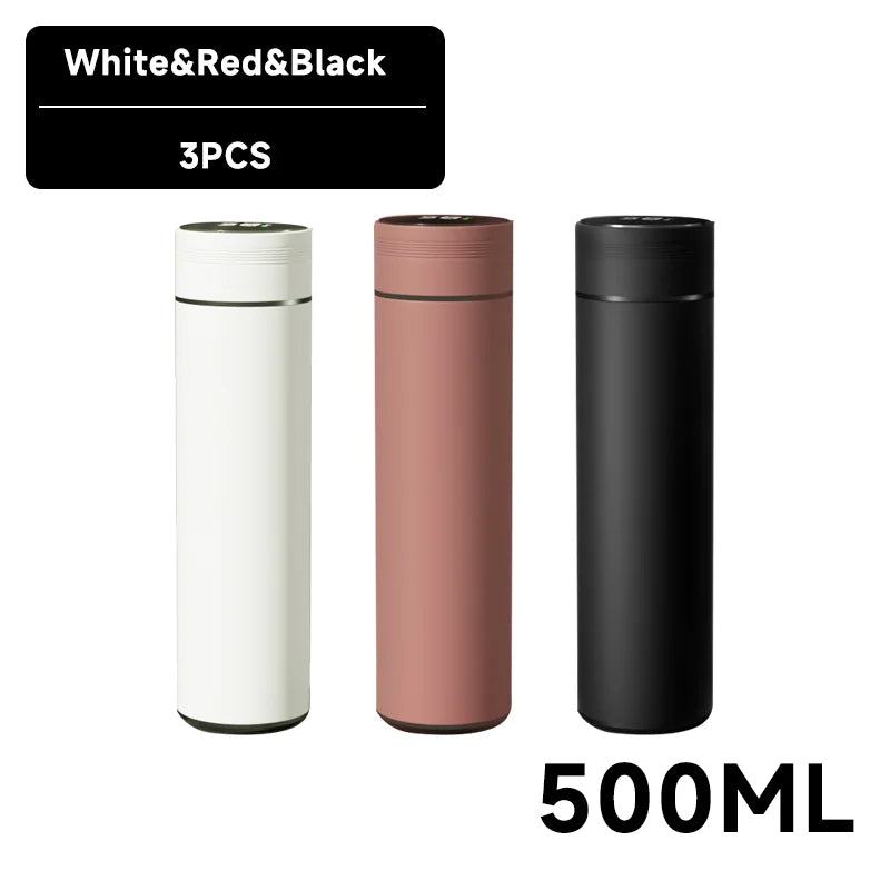 500Ml Smart Water Bottle Stainless Steel Thermos Temperature Display Leakproof Vacuum Flasks Coffee Cup Milk Mug Valentines Day