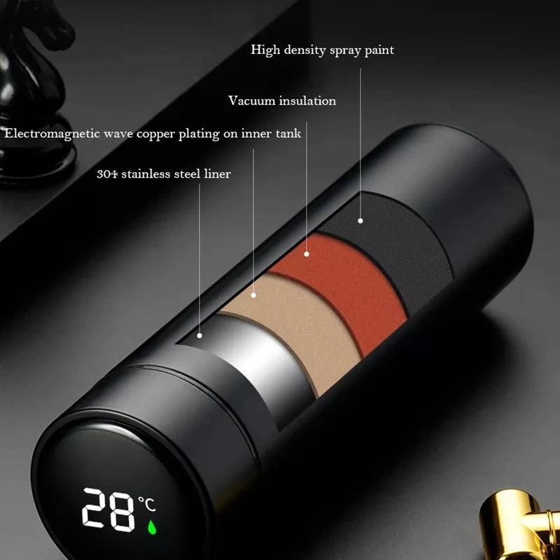 smart digital thermos water bottle stainless steel vacuum flask coffee thermal mug insulated water bottle tumbler drinking cup
