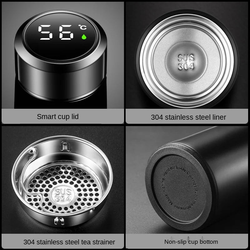 smart digital thermos water bottle stainless steel vacuum flask coffee thermal mug insulated water bottle tumbler drinking cup