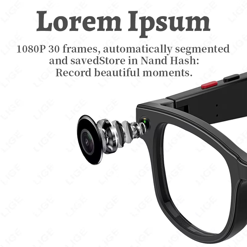 new ai smart glasses 500w hd camera video recording bluetooth call glasses translation sunglasses 270mah wifi transmission
