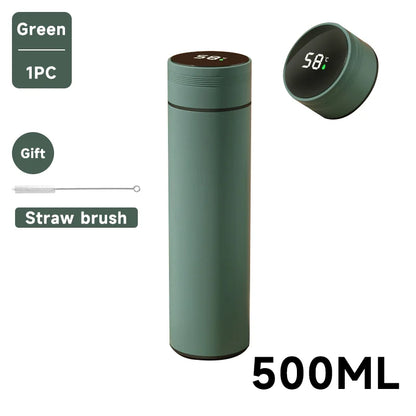 500Ml Smart Water Bottle Stainless Steel Thermos Temperature Display Leakproof Vacuum Flasks Coffee Cup Milk Mug Valentines Day