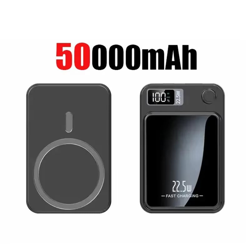 100000mah magnetic power bank wireless fast charger for magsafe mini portable power bank for iphone huawei samsung android