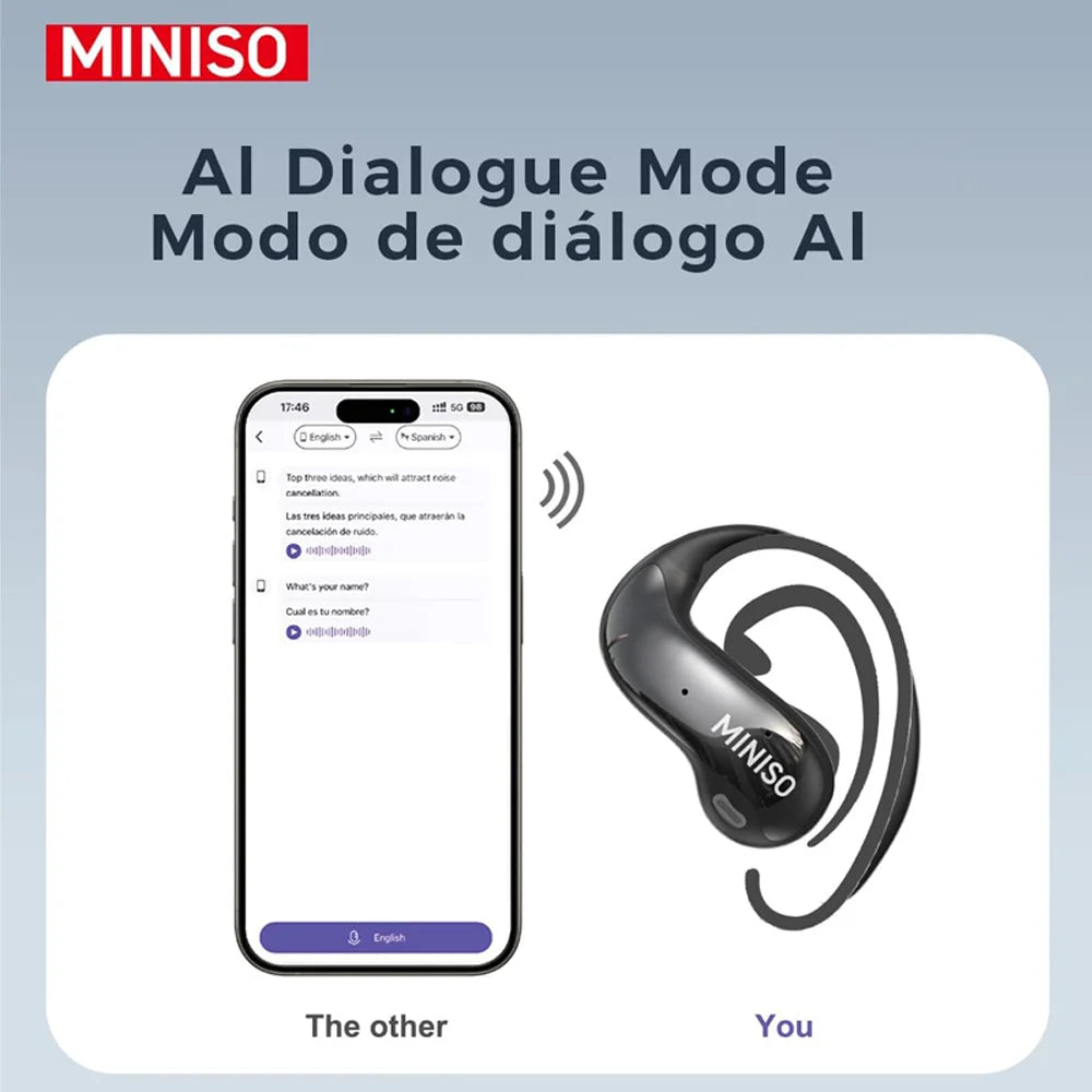 ms188 language translator earbuds real time ai translator earbuds lcd touchscreen bluetooth earbuds