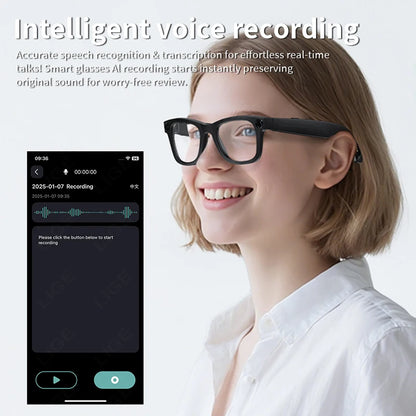 AI Smart Glasses 8MP HD Mini Camera Bluetooth Call Voice Assistant Control Translate 300Mah Smart Sports Camera Sunglasses