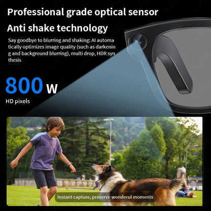 AI Smart Glasses 8MP HD Mini Camera Bluetooth Call Voice Assistant Control Translate 300Mah Smart Sports Camera Sunglasses