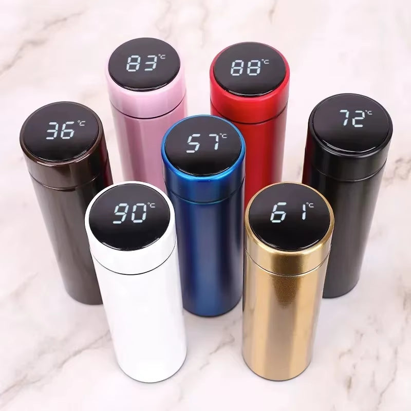 Hot Sell 500ML Fahrenheit Smart Stainless Steel Double Insulated Vacuum Thermo Water Bottle with LED Temperature Display