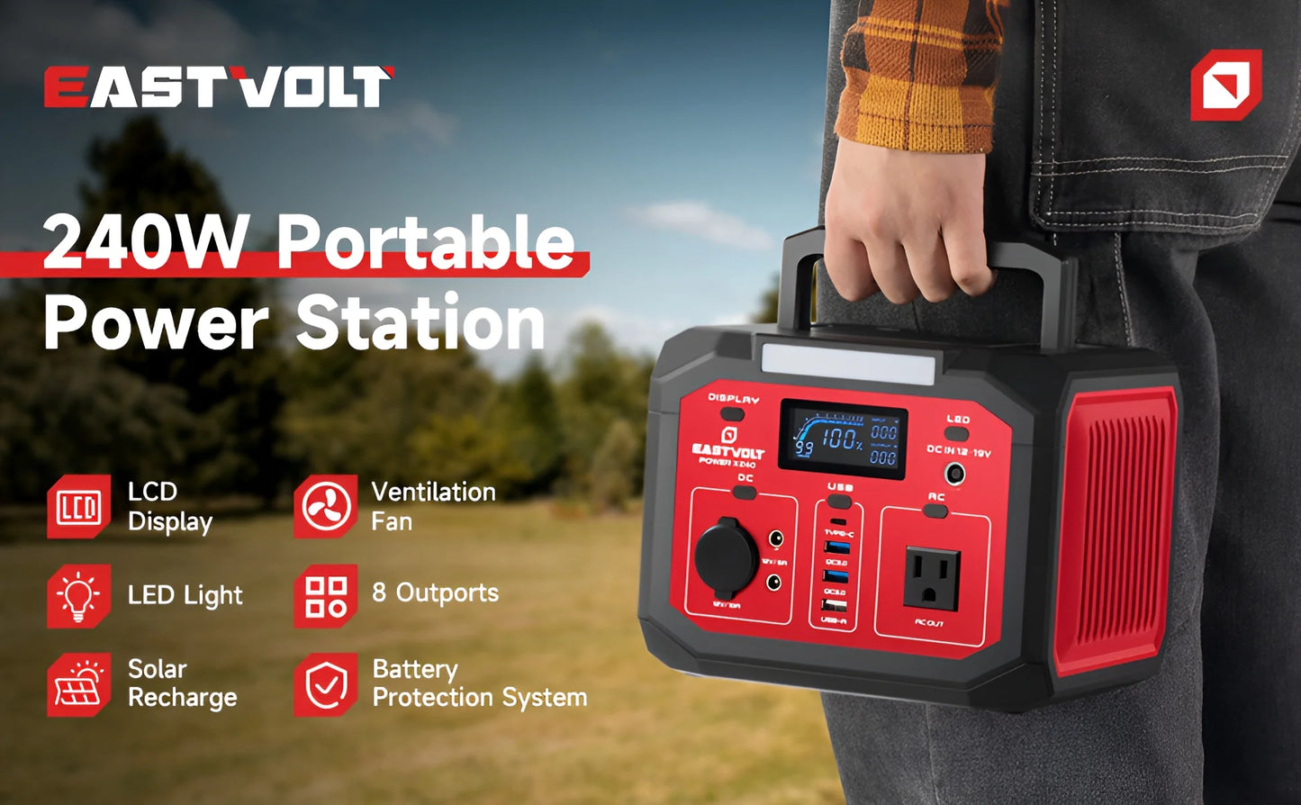 portable power station 240w 201.6wh56000mah lithium-ion battery