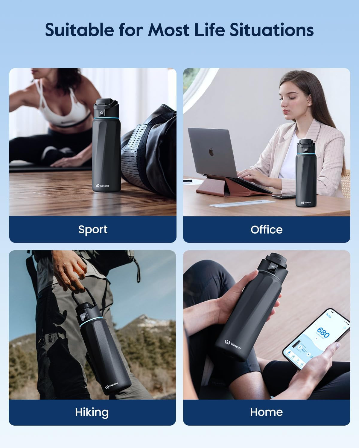 BOOST Smart Water Bottle with Reminder & Tracker, Double Wall Vacuum Insulated Bottles Stainless Steel, 32Oz Bpa-Free Wide Mouth for School, Gym, Office, Ideal for Mother'S Day