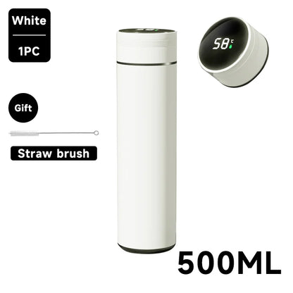 500Ml Smart Water Bottle Stainless Steel Thermos Temperature Display Leakproof Vacuum Flasks Coffee Cup Milk Mug Valentines Day
