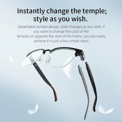 2026 Modular AI Smart Glasses Detachable Frame AI Translation Voice Assistant Audio Eyewear Smart Sunglasses for Men Women Bulk