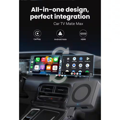 Car TV Wireless Carplay Adapter and Wireless Android Auto Adapter for Iphone Android Watching Videos on Car Screen