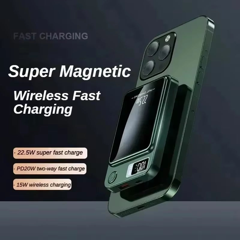 100000Mah Magnetic Power Bank Wireless Fast Charger for Magsafe Mini Portable Power Bank for Iphone Huawei Samsung Android