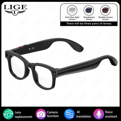 New AI Smart Glasses 500W HD Camera Video Recording Bluetooth Call Glasses Translation Sunglasses 270Mah Wifi Transmission