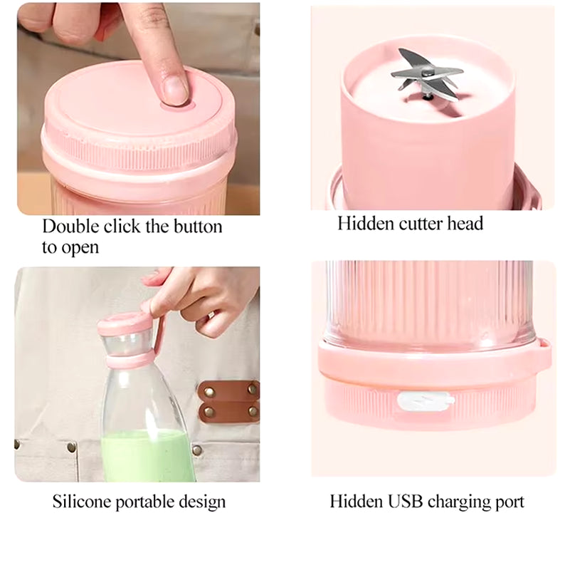 mini fast juice juicer fresh fruits mixer smoothie bottle handheld 6-blade usb rechargeable multifunctional fruit blender
