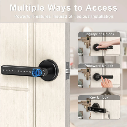 Keyless Entry Fingerprint Smart Door Lock with App and Backup Key