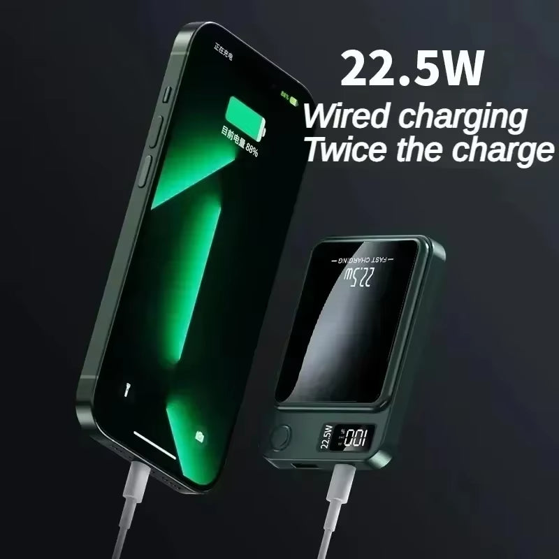 100000mah magnetic power bank wireless fast charger for magsafe mini portable power bank for iphone huawei samsung android