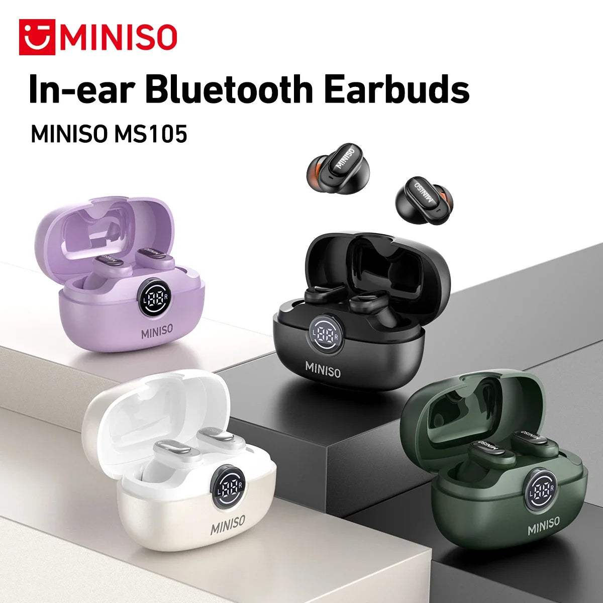 MS105 Wireless Bluetooth Headphones AI Translator Earbuds Nosie Reduction Mic TWS In-Ear Earbuds Soft