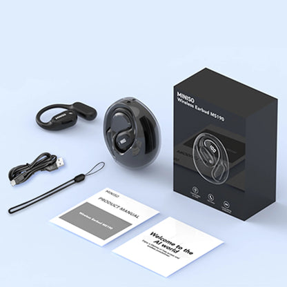 MS190 Wireless Earbuds Open Ear Headphones Sports, Bluetooth Earbuds 6.0, 48H Support 135 AI Languages Translator Earbuds IPX6 Waterproof,Black