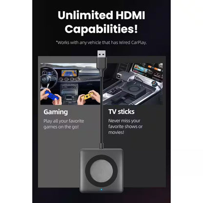 Car TV Wireless Carplay Adapter and Wireless Android Auto Adapter for Iphone Android Watching Videos on Car Screen