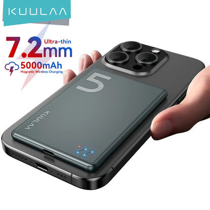 Magnetic Power Bank 5000Mah Magnetic Wireless Phone Charger External Battery 20W Fast Charging for Iphone 17 16 Powerbank