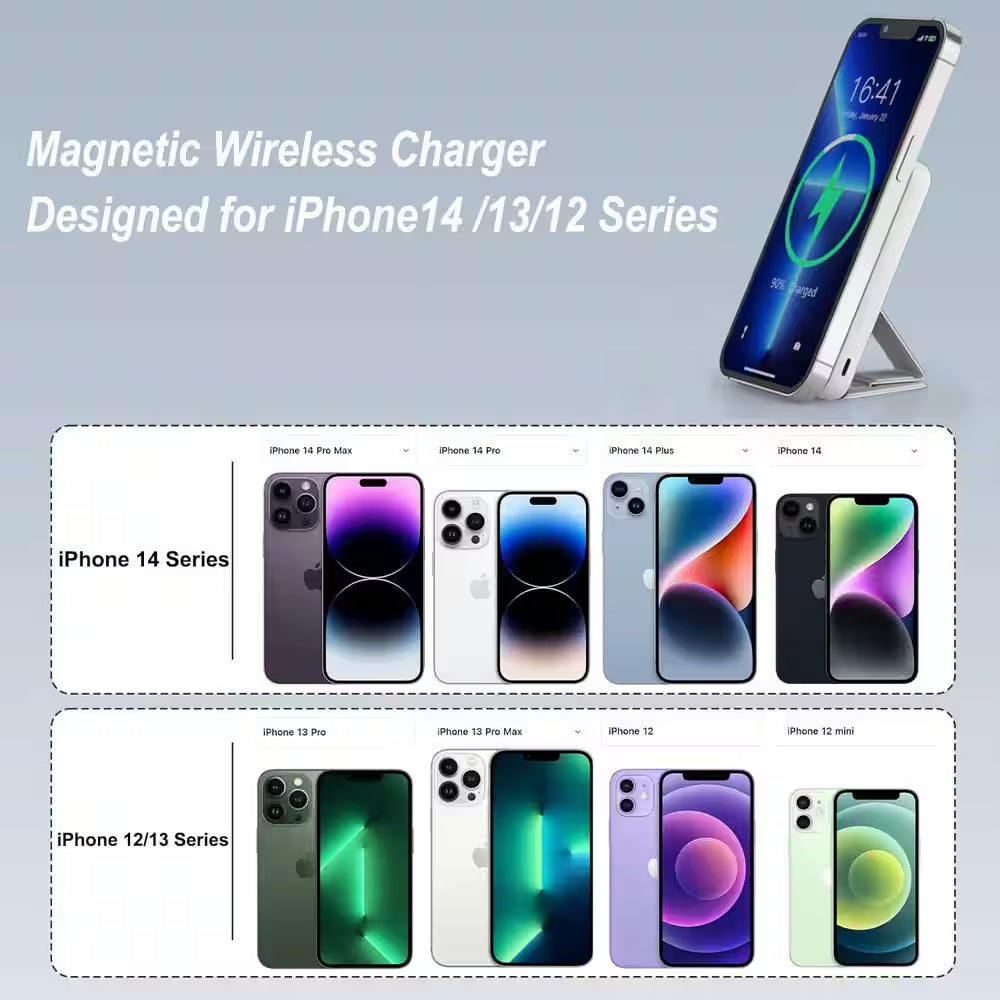 Magnetic Power Bank 10000Mah Wireless Portable Charger with USB-C Cable LED Display 22.5W PD Fast Charging