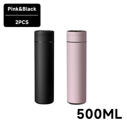 500Ml Smart Water Bottle Stainless Steel Thermos Temperature Display Leakproof Vacuum Flasks Coffee Cup Milk Mug Valentines Day