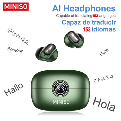 MS105 Wireless Bluetooth Headphones AI Translator Earbuds Nosie Reduction Mic TWS In-Ear Earbuds Soft