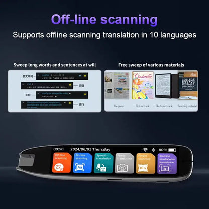 Smart Voice Translator S65 Pro 142 Languages WIFI Scan Translation Pen Scanning Translation Pen for Business Travel Abroad